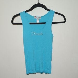 Girl Extraordinaire Tiffany Blue "Bride" Tank Top for Bachelorette Party Size S